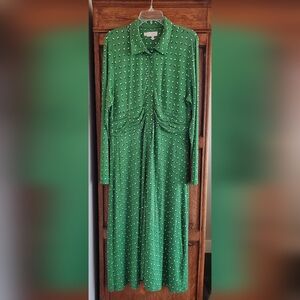 HOBBS LONDON NADINA JERSEY MIDI DRESS PEA GREEN US/12 NWOT!